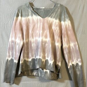 Women’s Splendid Pink/Gray/White Crop Top Hoodie